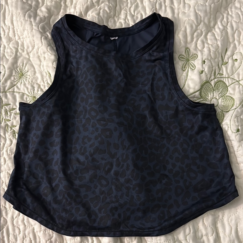 Black Leopard Print Tank Top